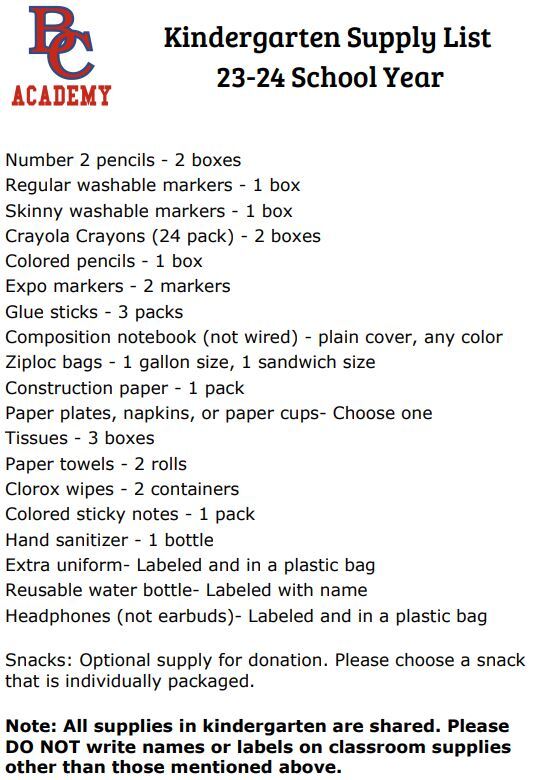 Back to School Supply List 2023: School Supply List - Capitalize My Title